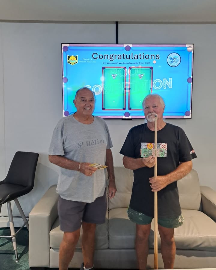 Featured image for “Pool Competition Winners – Sterlo and Tom at Karuah RSL”