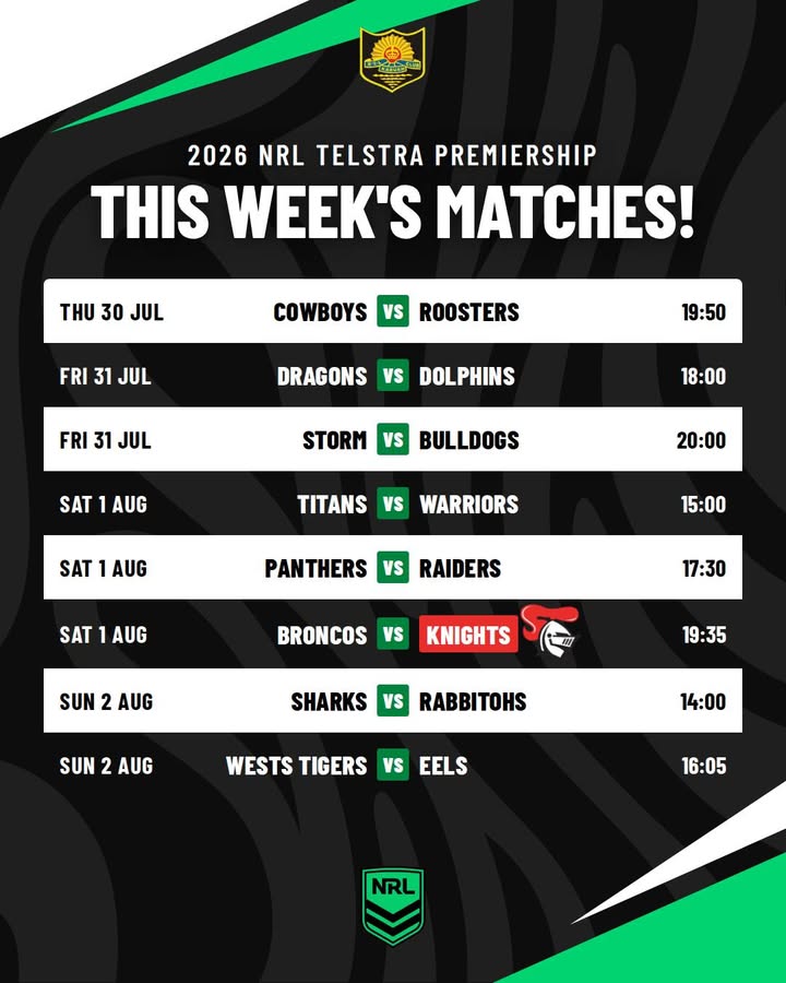 Featured image for “2026 NRL Telstra Premiership This Week’s Matches at Karuah RSL”